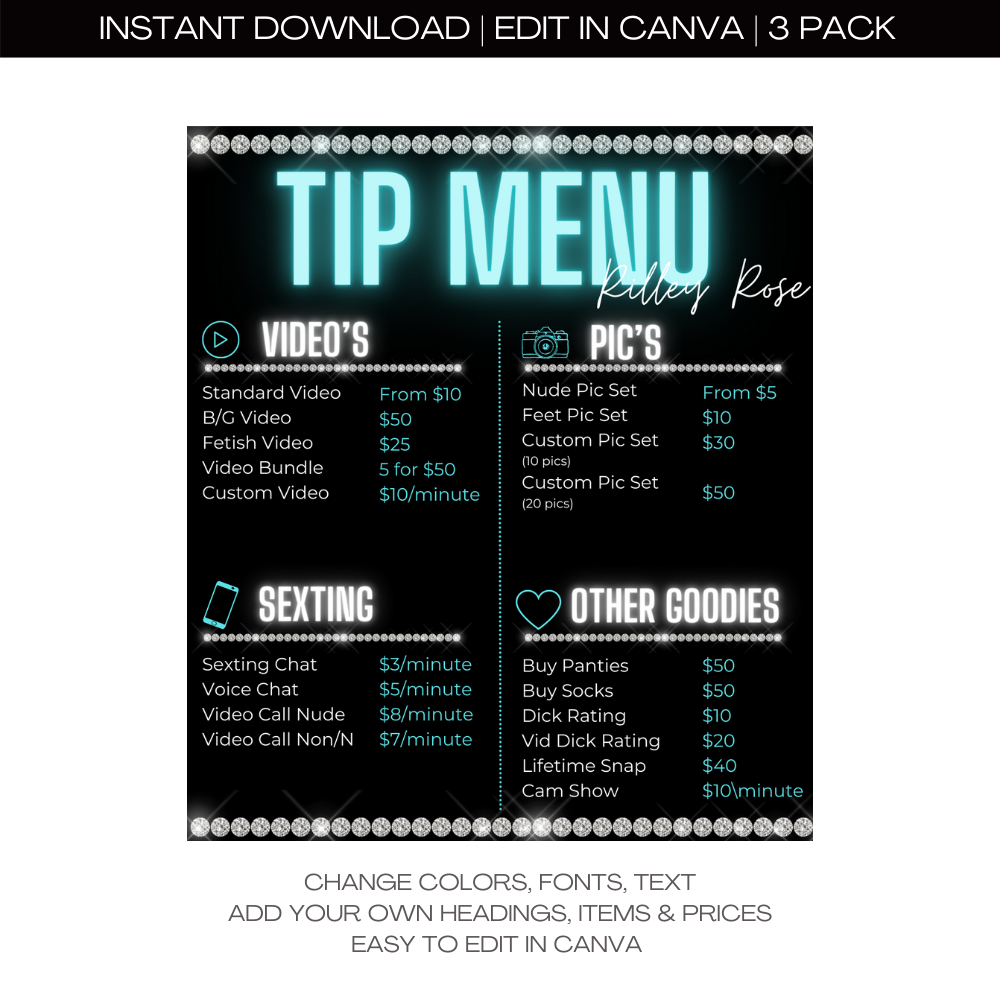 Onlyfans tip menu
