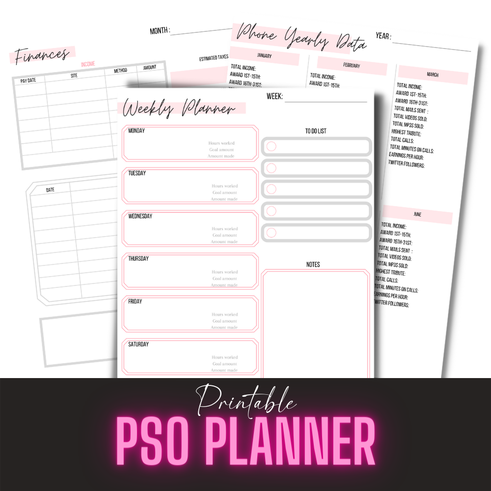 PSO Printable Planner